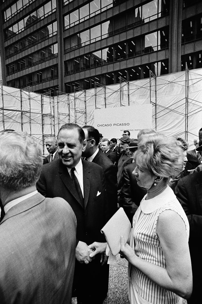 Groundbreaking ceremony for the Picasso sculpture at the Civic Center - Chicago Sun-Times