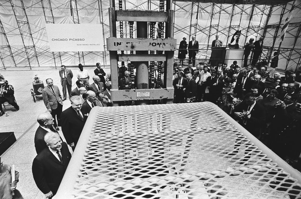 Groundbreaking ceremony for the Picasso sculpture at the Civic Center - Chicago Sun-Times