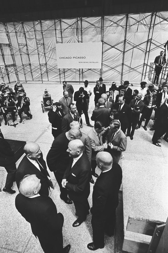 Groundbreaking ceremony for the Picasso sculpture at the Civic Center - Chicago Sun-Times