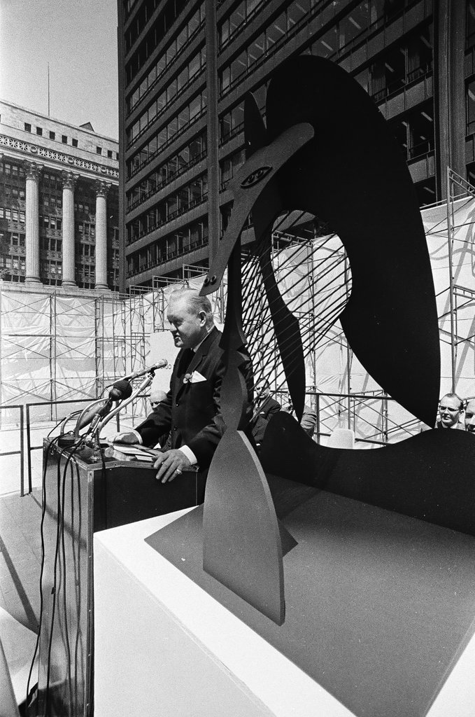 Groundbreaking ceremony for the Picasso sculpture at the Civic Center - Chicago Sun-Times