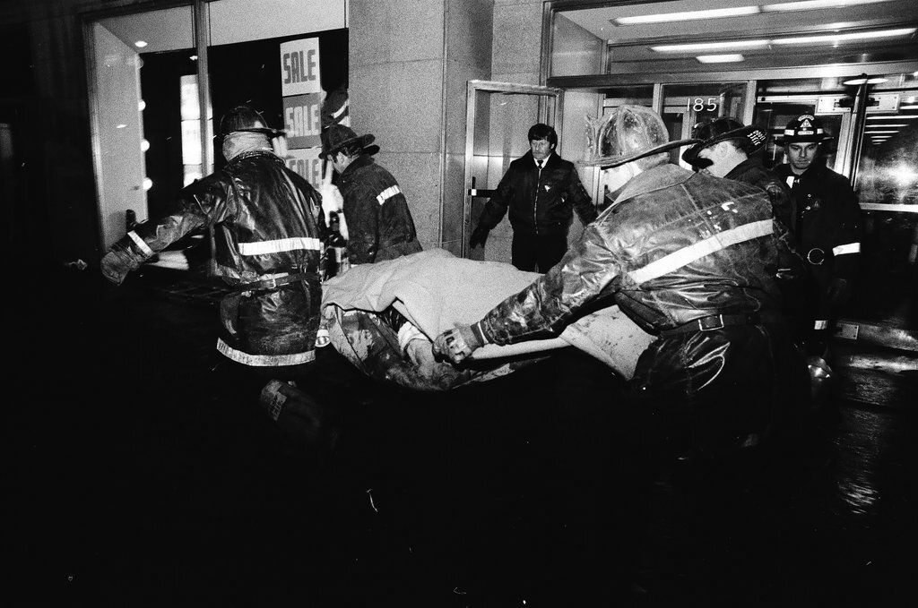 Aftermath of elevated train crash at Wabash Avenue and Lake Street - Chicago Sun-Times
