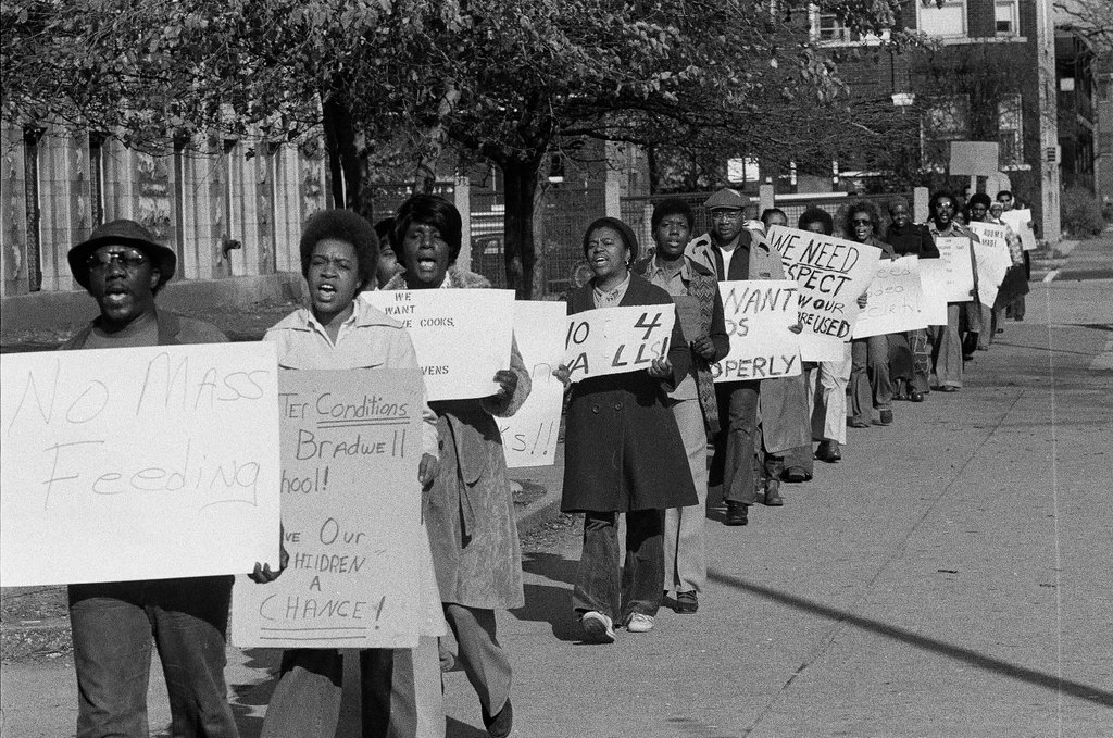 Myra Bradwell School protest - Chicago Sun-Times