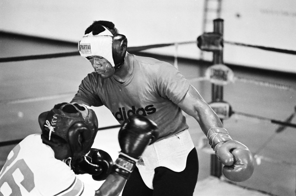 Boxer George Foreman - Fred Stein for Chicago Daily News