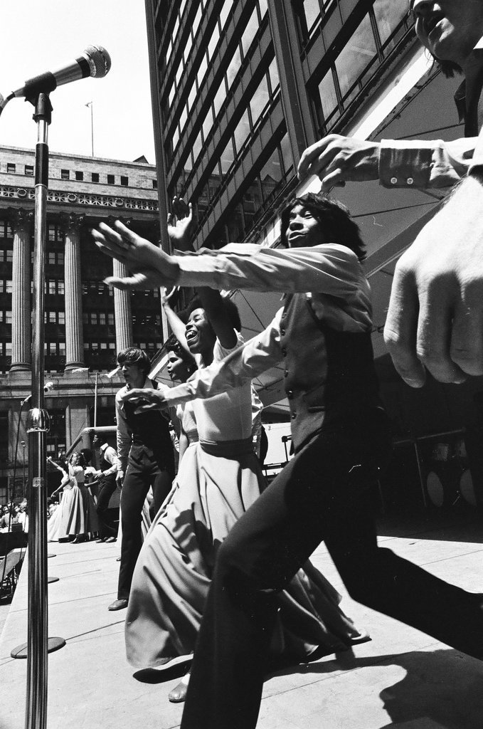 The Free Street Theater ensemble performs 