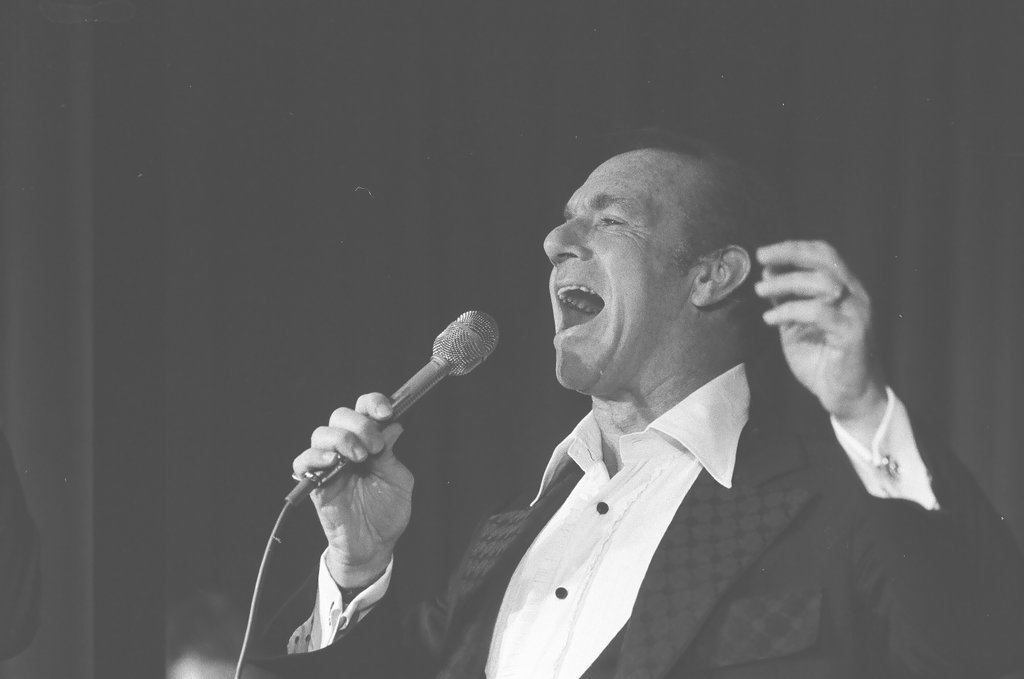 Comedian Jack Carter performs a set at the Playboy Club penthouse in Lincoln Park - Duane Hall for Chicago Sun-Times
