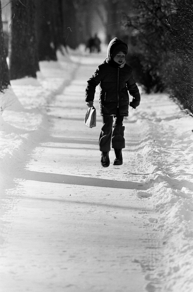 Children walk home from Ogden Avenue School in the snow - Chicago Sun-Times