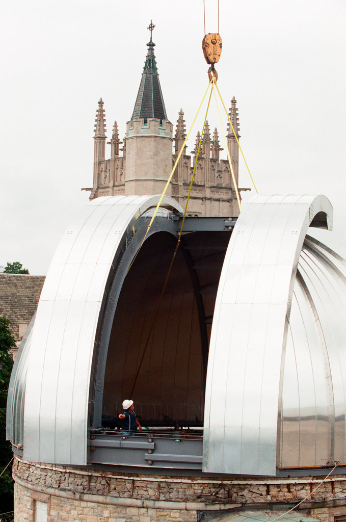 Crews install a new dome to the Dearborn Observatory - Chicago Sun-Times
