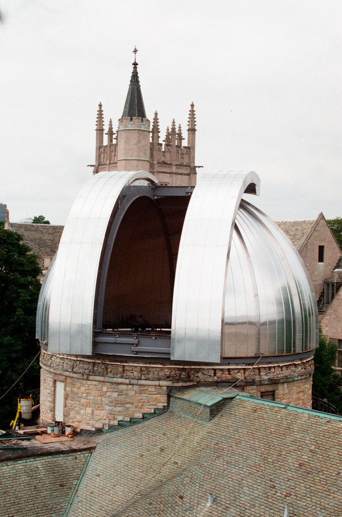 Crews install a new dome to the Dearborn Observatory - Chicago Sun-Times