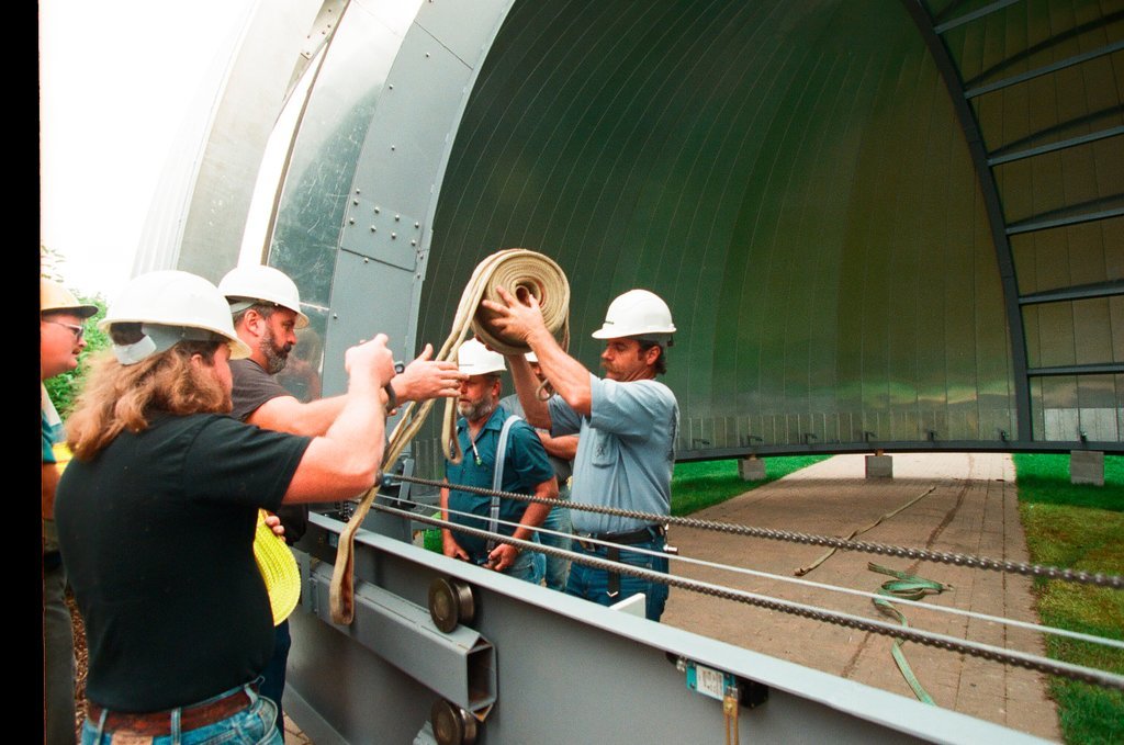 Crews install a new dome to the Dearborn Observatory - Chicago Sun-Times
