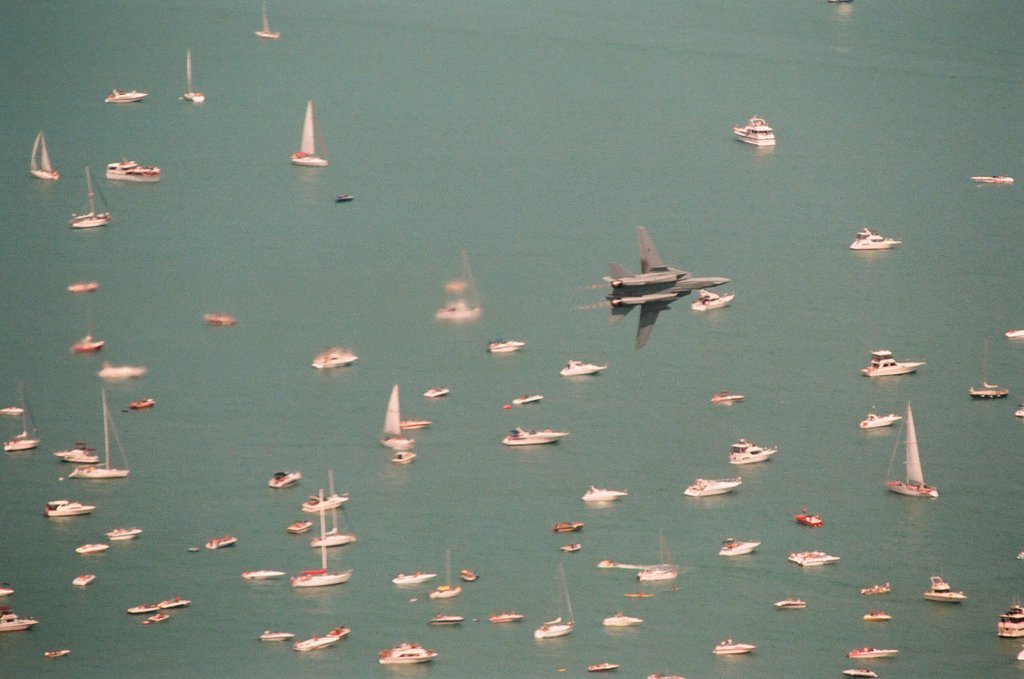 Views of the 1997 Air and Water Show from the Hancock Tower - Chicago Sun-Times