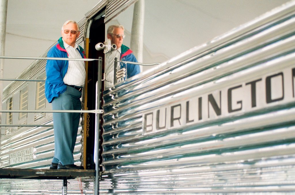 The Pioneer Zephyr Train is on display at the W.W. Grainger headquarters - Chicago Sun-Times