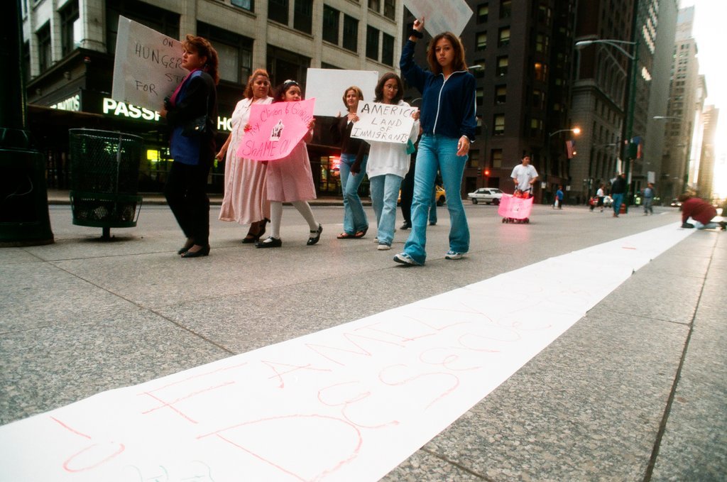People protest outside Federal Building - Chicago Sun-Times