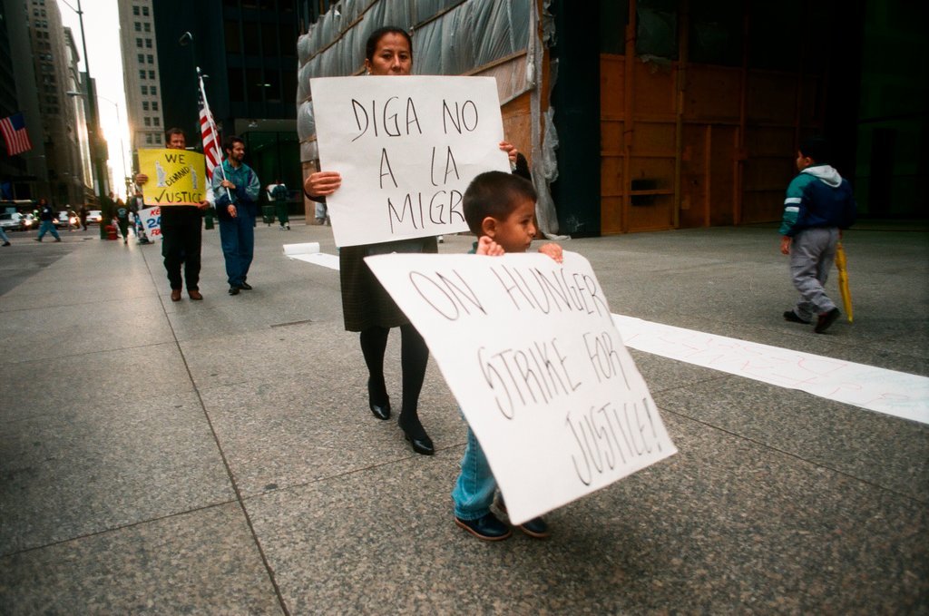 People protest outside Federal Building - Chicago Sun-Times