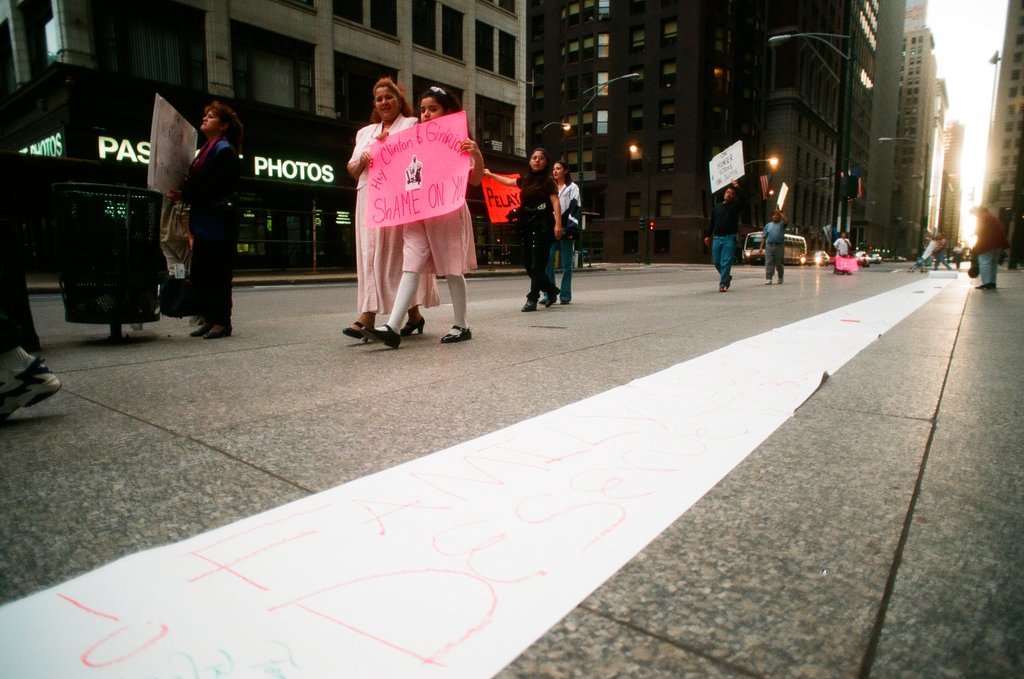 People protest outside Federal Building - Chicago Sun-Times