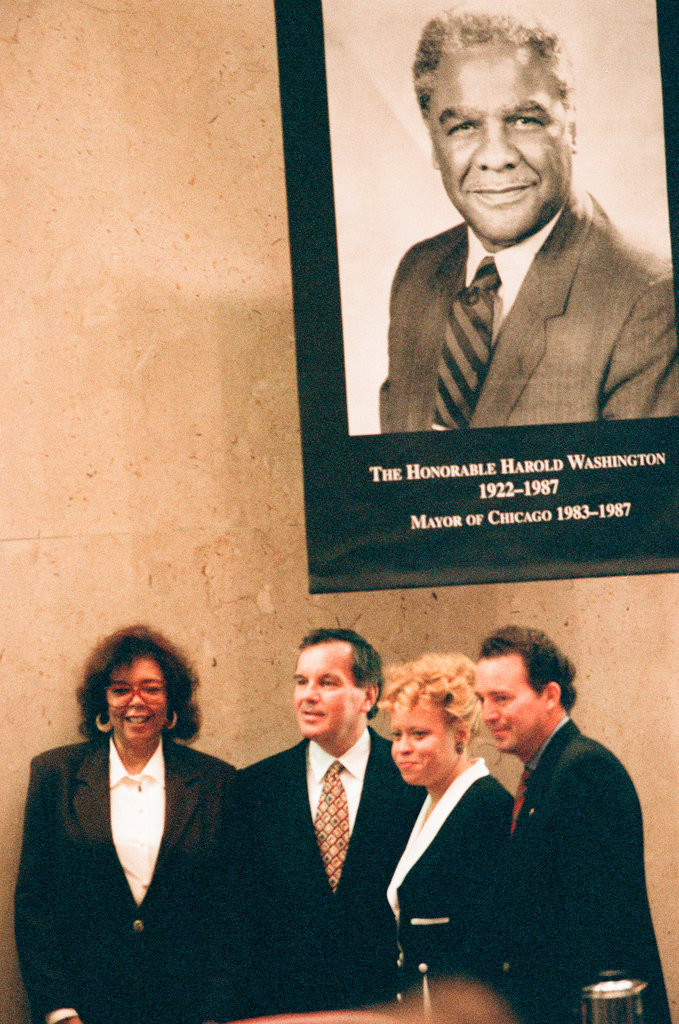 Mayor Richard M. Daley hosts a memorial service at City Hall to commemorate the 10th anniversary of former mayor Harold Washington's death - Chicago Sun-Times