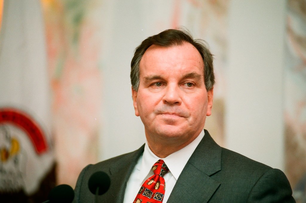 Mayor Richard M. Daley reacts to the announcement of police superintendent Matt Rodriguez's retirement - Chicago Sun-Times