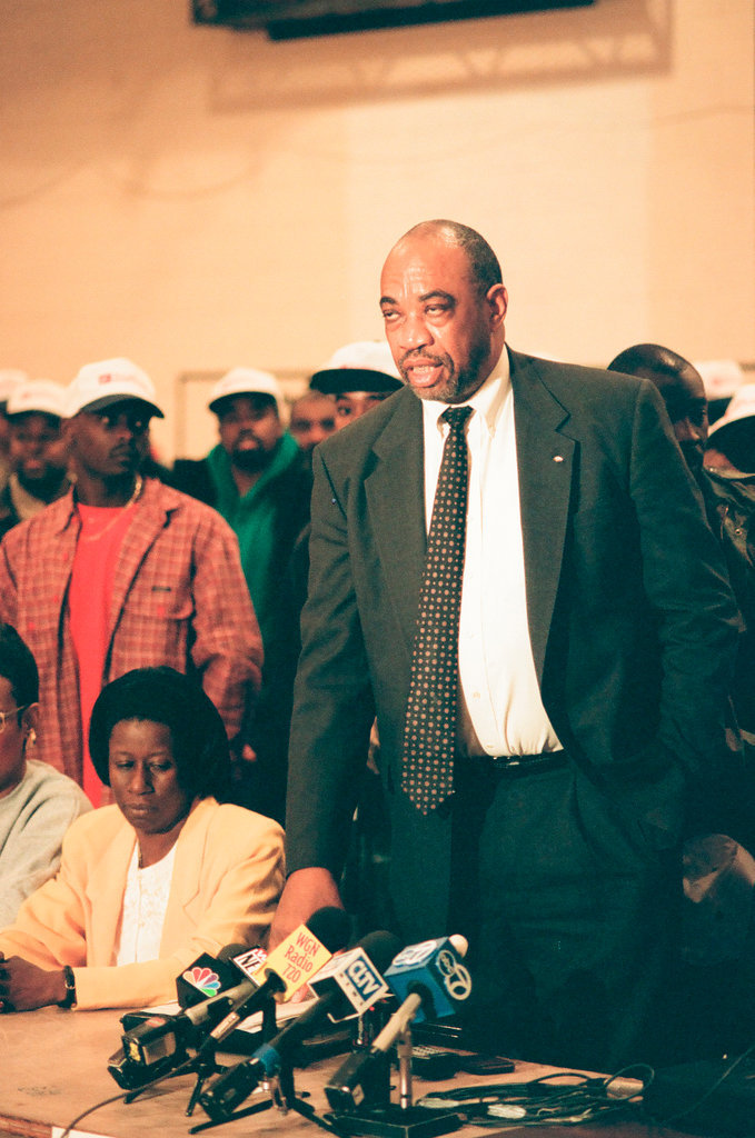 Members of the Muhammad Ali Community and Economic Development Corporation host a press conference regarding the rise in gang-related violence - Chicago Sun-Times