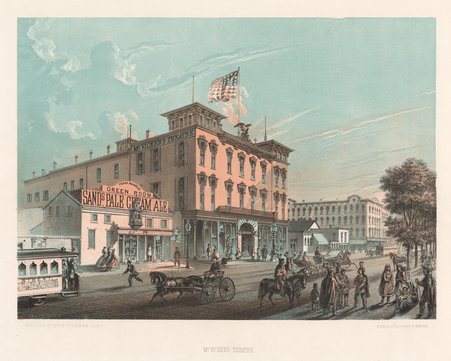 Jevne & Almini lithograph:  McVicker's Theatre - Jevne & Almini