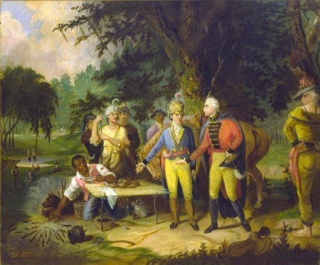 General Marion Inviting British Office to Dinner by John Blake White - White, John Blake (1781-1859)