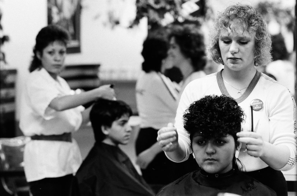 Adults and children get their hair cut at Borics Hair Care - Chicago Sun-Times