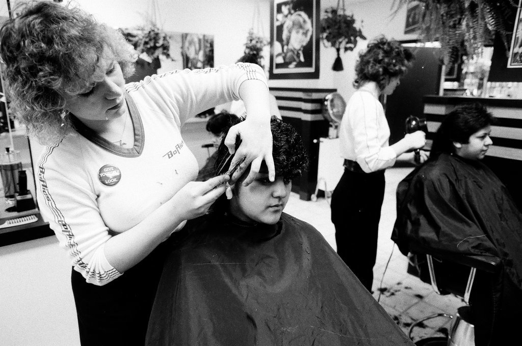 Adults and children get their hair cut at Borics Hair Care - Chicago Sun-Times