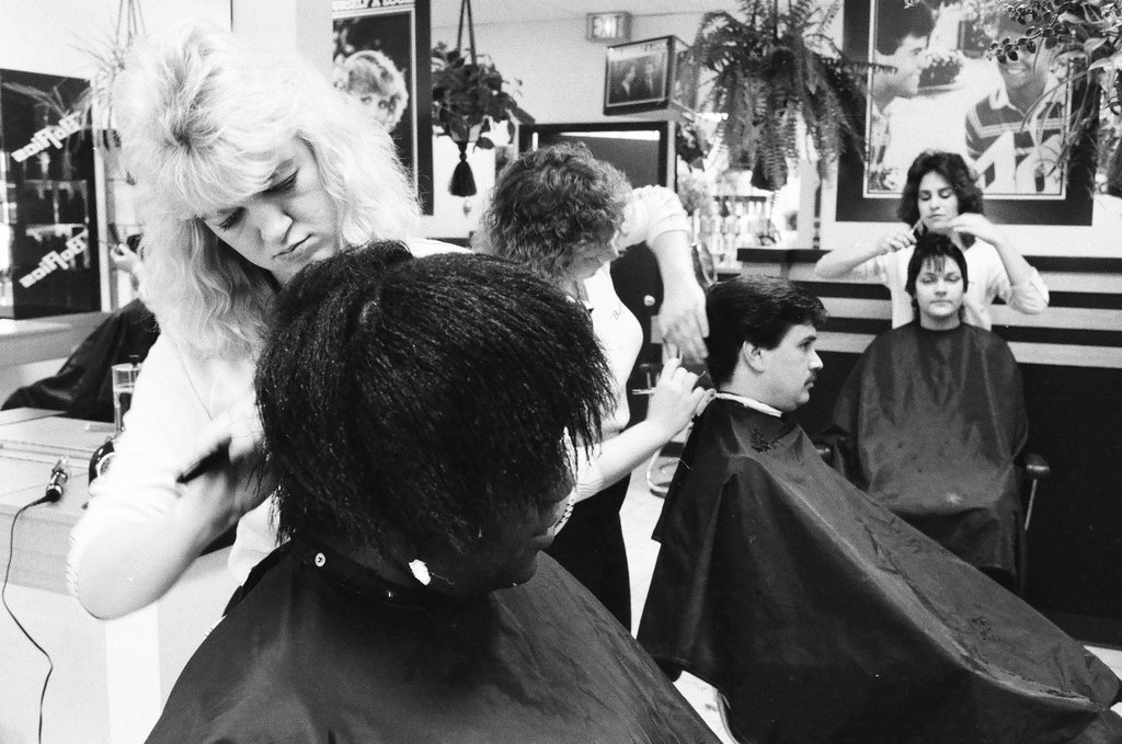 Adults and children get their hair cut at Borics Hair Care - Chicago Sun-Times