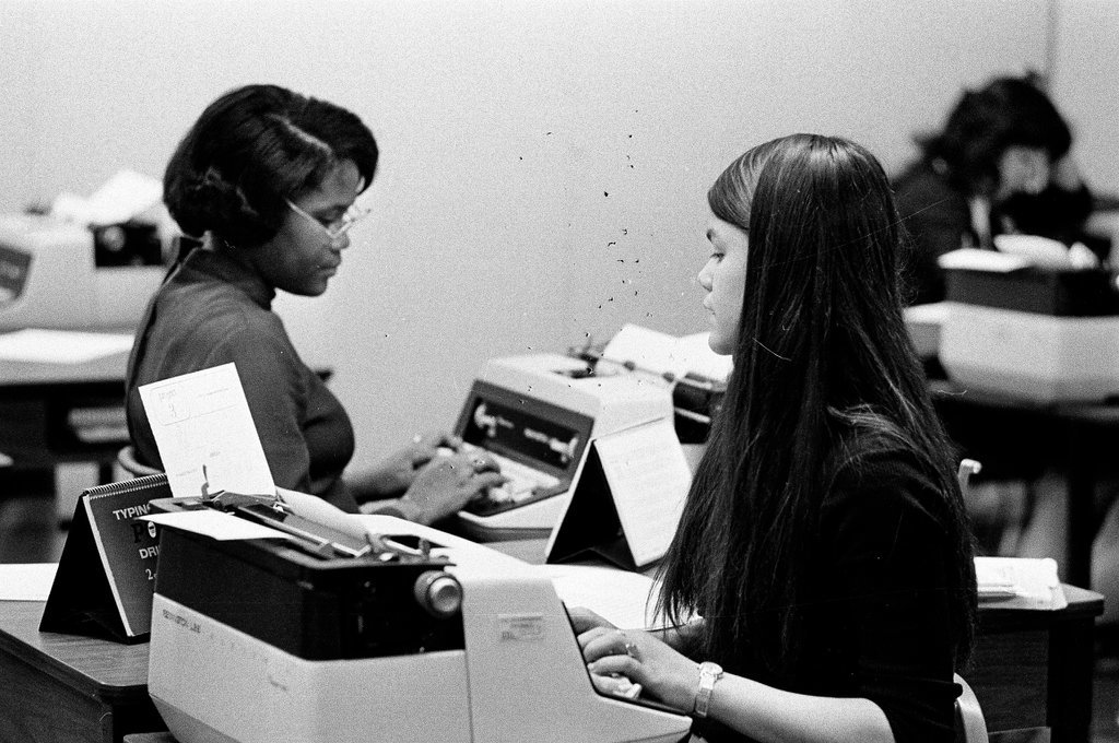 Young women learn typing, nursing, and other skills at the Chicago Resident Center - John H. White for Chicago Sun-Times