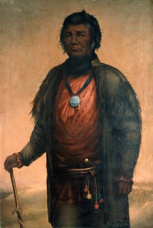 Portrait of Shabbona, Bodéwadmi (Potawatomi) Chief, 1859 - Webber, E.S.