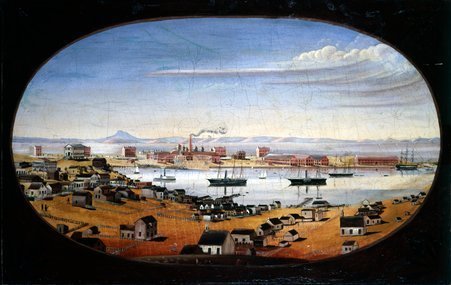 U.S. Navy Yard, Mare Island, California (oil painting) - Felix Mathews