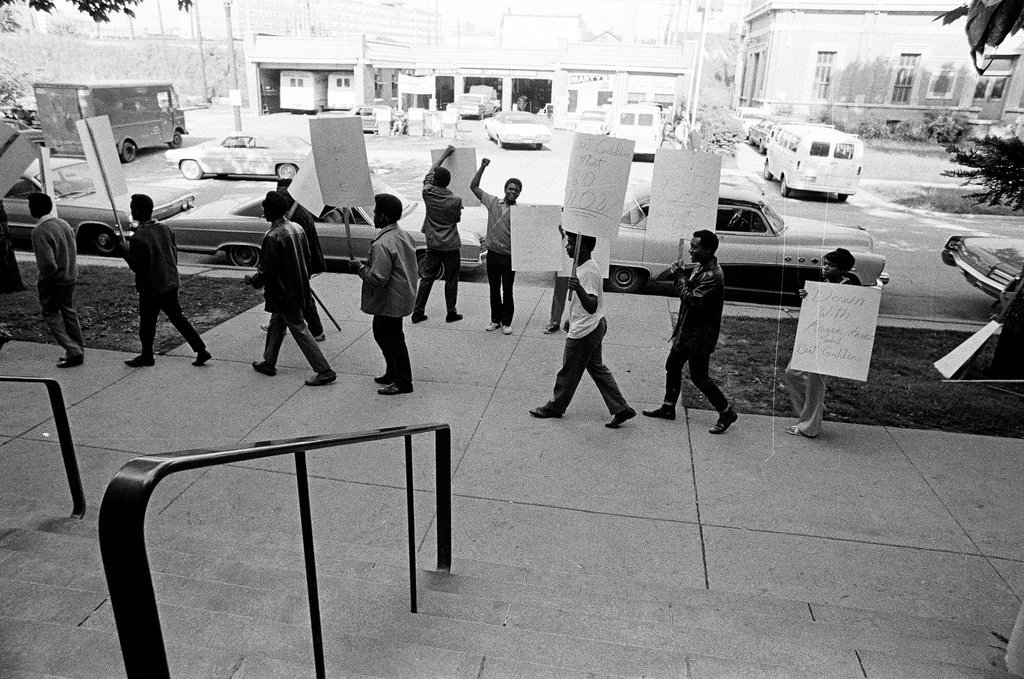 African American youth group pickets police station - Chicago Sun-Times