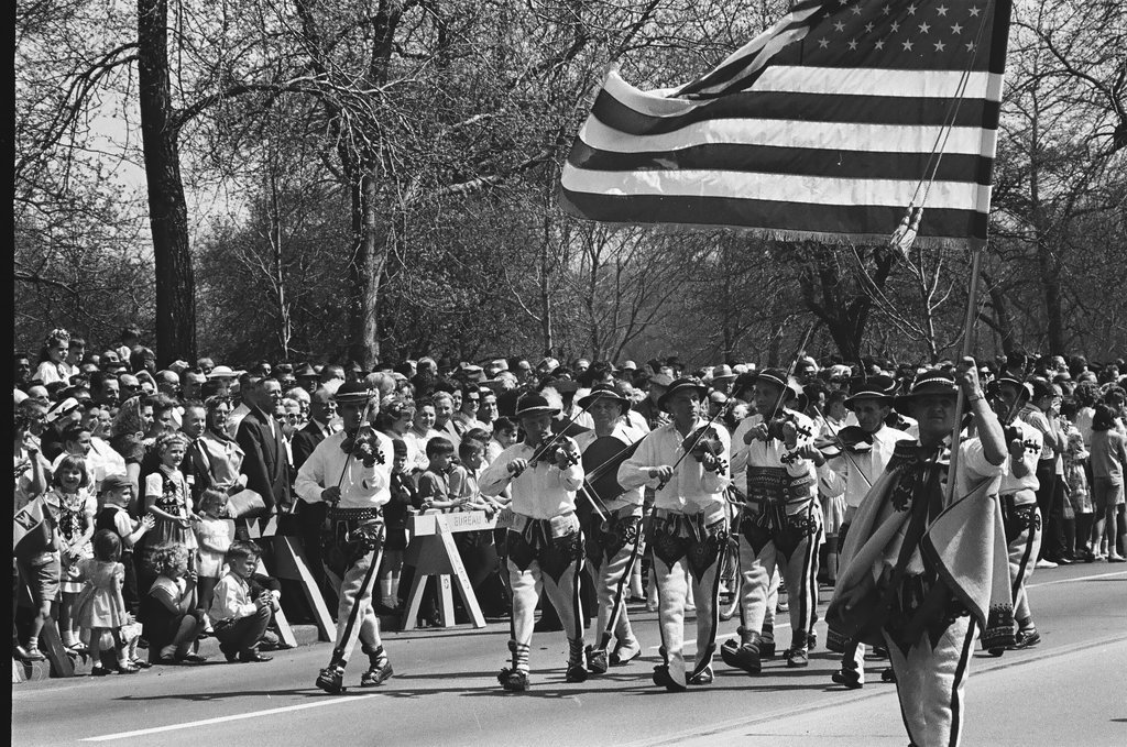 Hubert Humphrey speaks at Polish Constitution Day festivities near Kosciuszko statue in Humboldt Park - Chicago Sun-Times