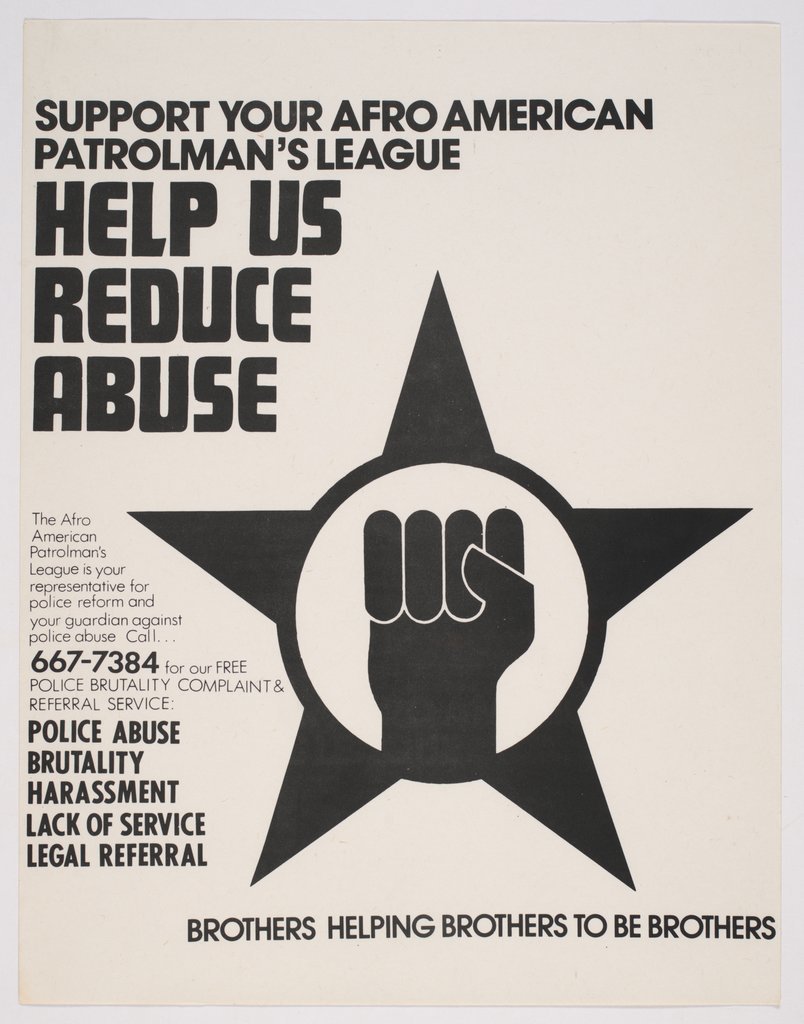 Afro-American Patrolman's League flyer - African American Police League