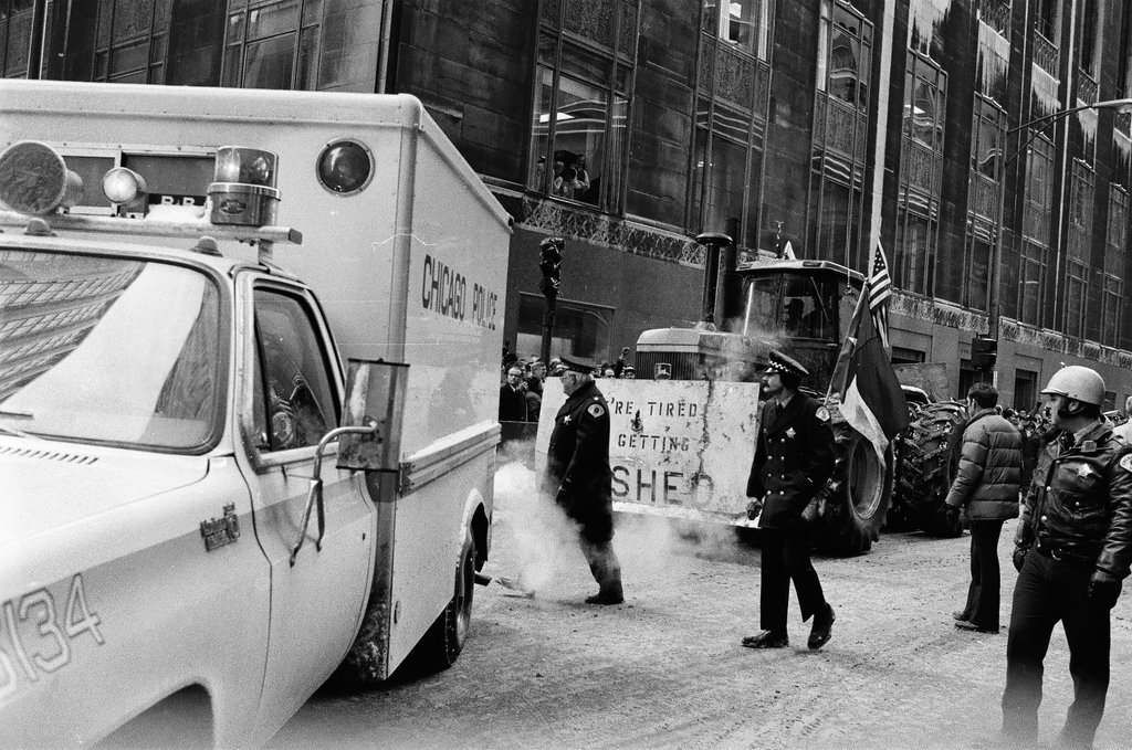 Striking farmers at Chicago Board of Trade - Chicago Sun-Times