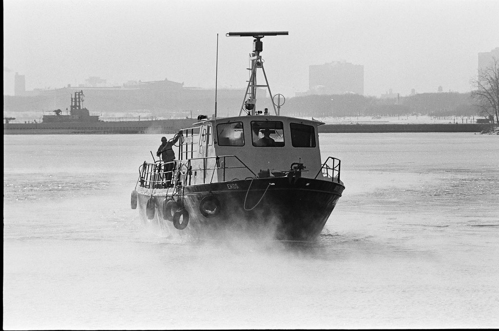 Department of Energy boat in frozen Lake Michigan - Chicago Sun-Times