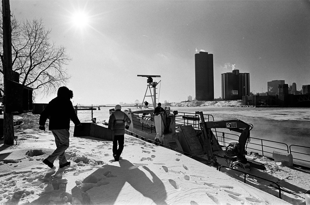 Department of Energy boat in frozen Lake Michigan - Chicago Sun-Times