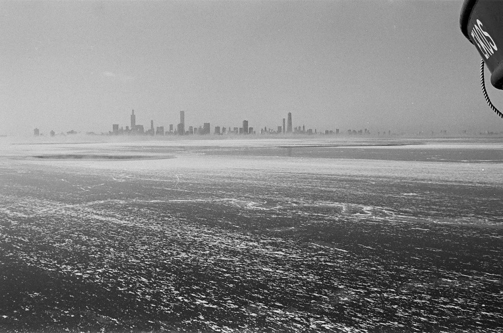 Department of Energy boat in frozen Lake Michigan - Chicago Sun-Times