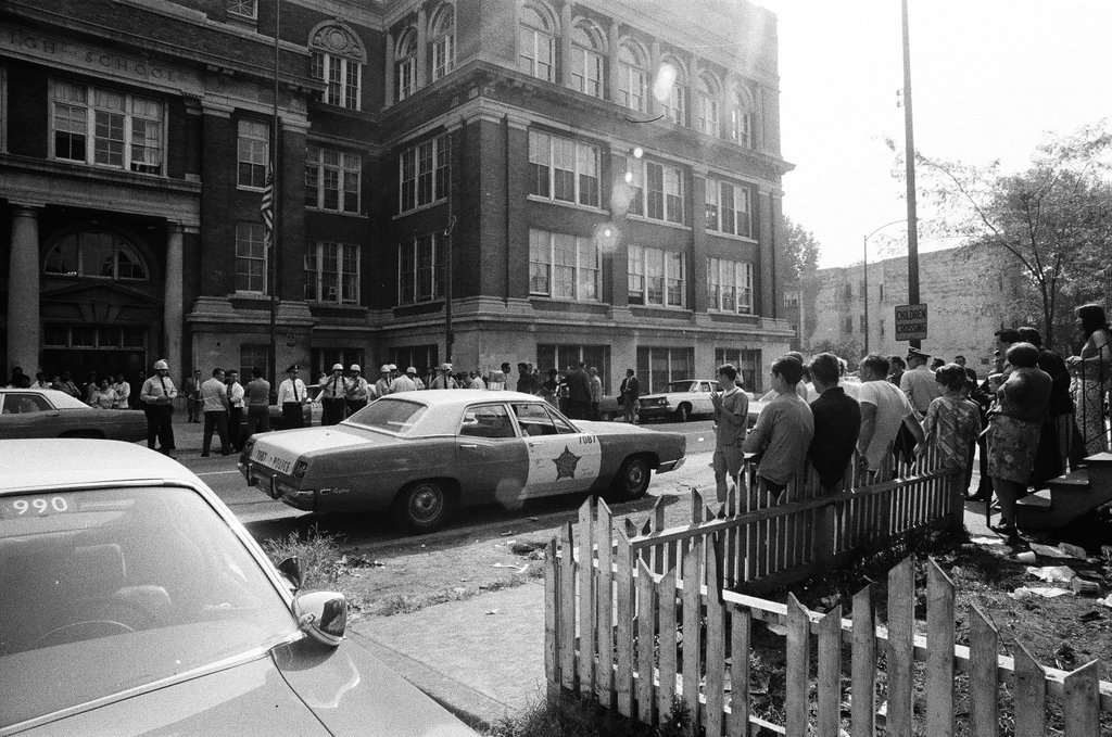 Police patrol area around Tilden High School after student walkout - Chicago Sun-Times