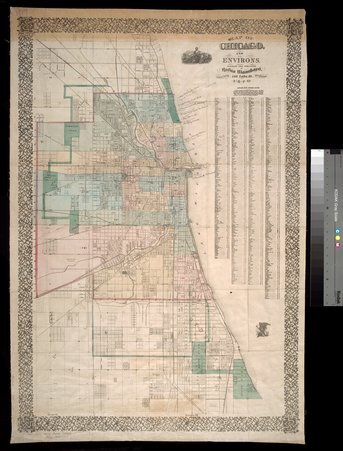 Annotated map of Chicago and Environs, 1870 - Blanchard, Rufus