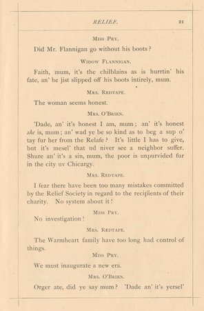 Relief:  A Humorous Drama (p. 21) - The University Publishing Company