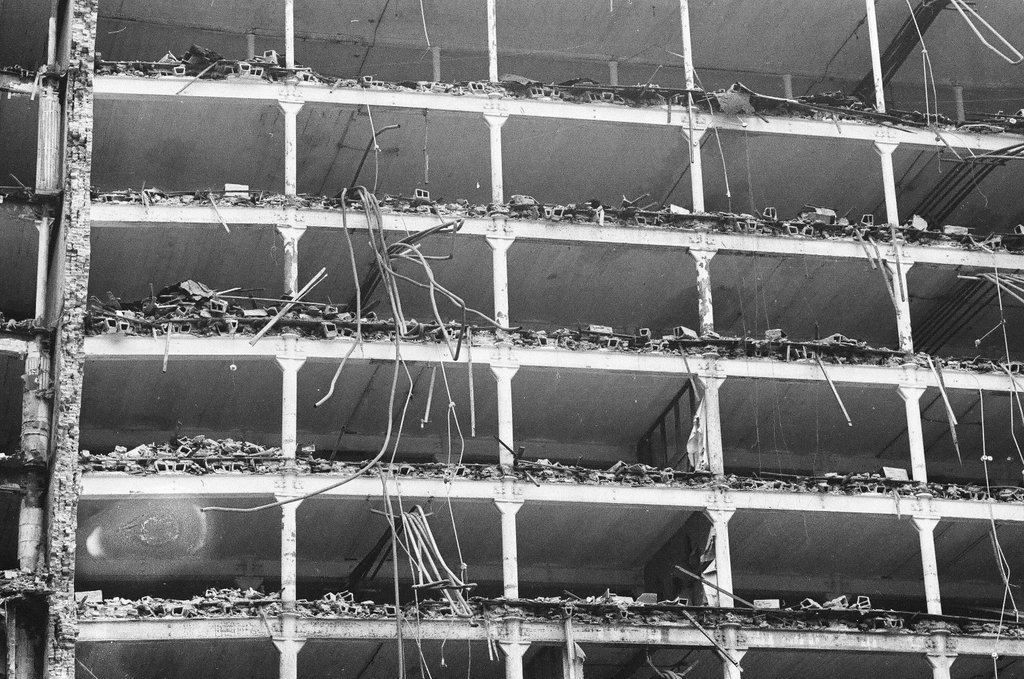 The 88-year-old Central Cold Storage Company building is being demolished - James (Jim) Klepitsch for Chicago Sun-Times