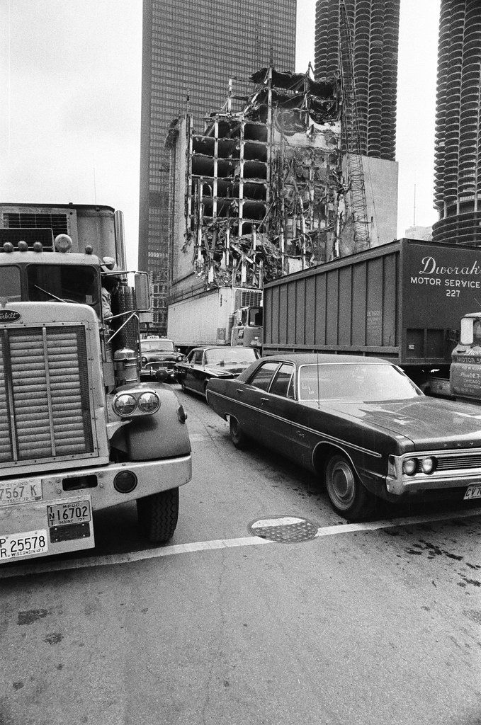 The 88-year-old Central Cold Storage Company building is being demolished - Jack Lenahan for Chicago Sun-Times