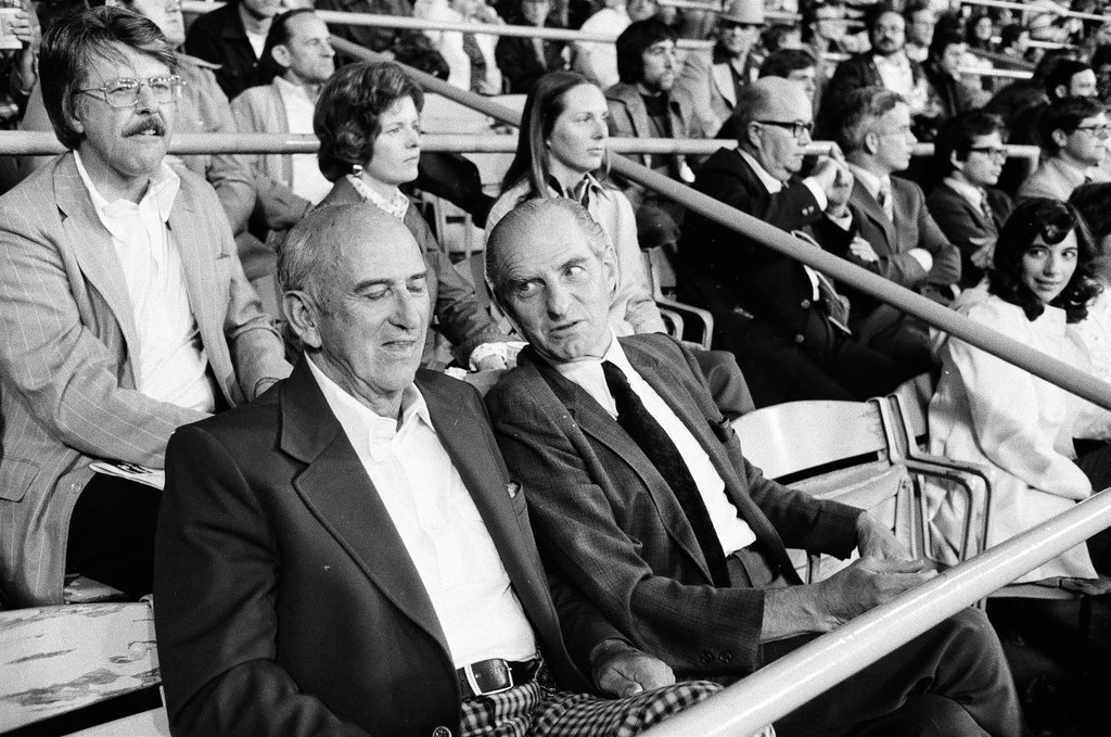 Luke Appling and Tommy Henrich watch a White Sox game - Chicago Sun-Times