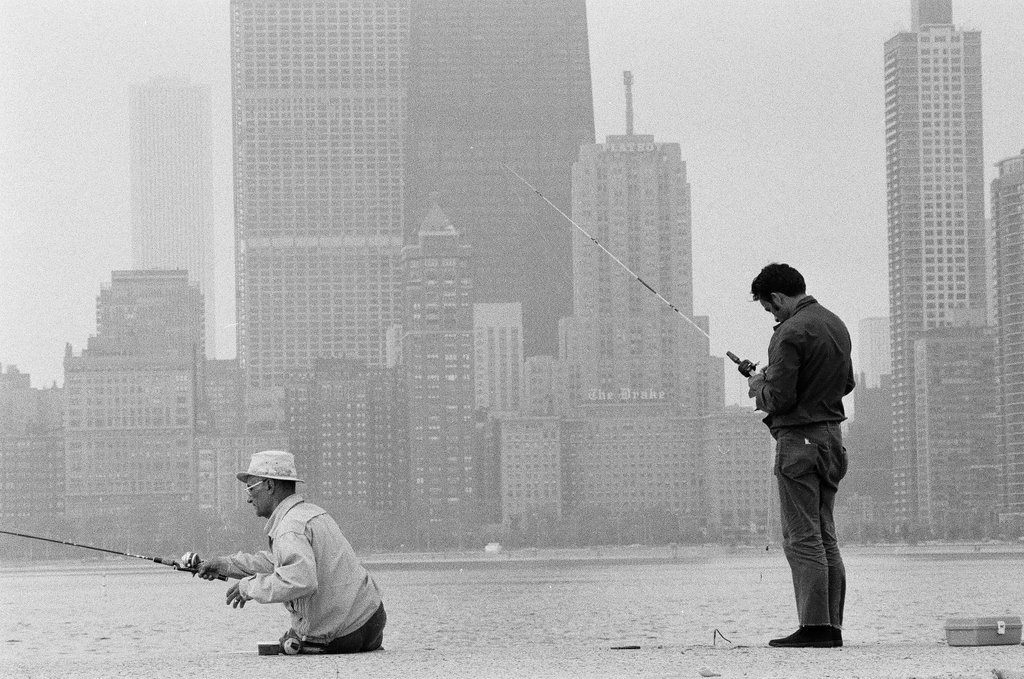 People fish for perch near North Avenue Beach - Chicago Sun-Times