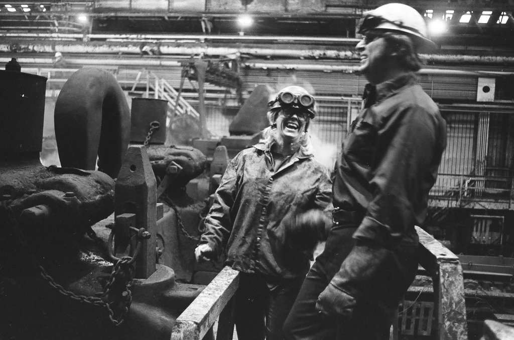 Steelworker Linda White at the steel mill - Chicago Sun-Times