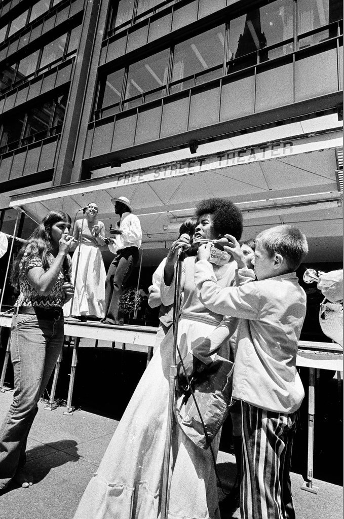 Members of the Free Street Theater company perform at the Civic Center - Chicago Sun-Times