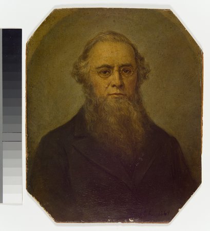 Portrait of Edwin McMasters Stanton. Oil on cardboard. - Carpenter, Francis Bicknell, 1830-1900