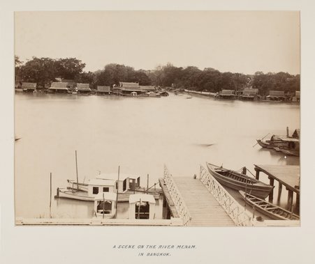 Scene on the River Menam in Bangkok, circa 1893