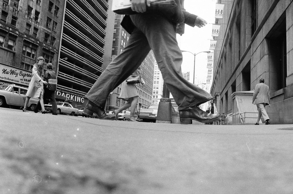 Views of street traffic and the sidewalks around City Hall - Chicago Sun-Times