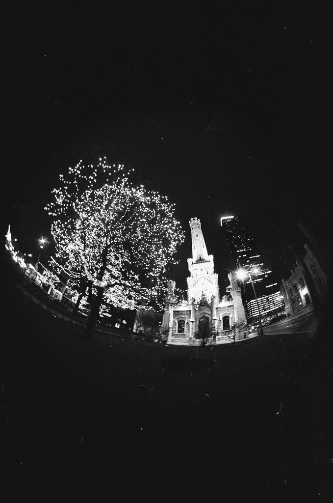 Holiday decorations near the Historic Water Tower in downtown Chicago - Chicago Sun-Times