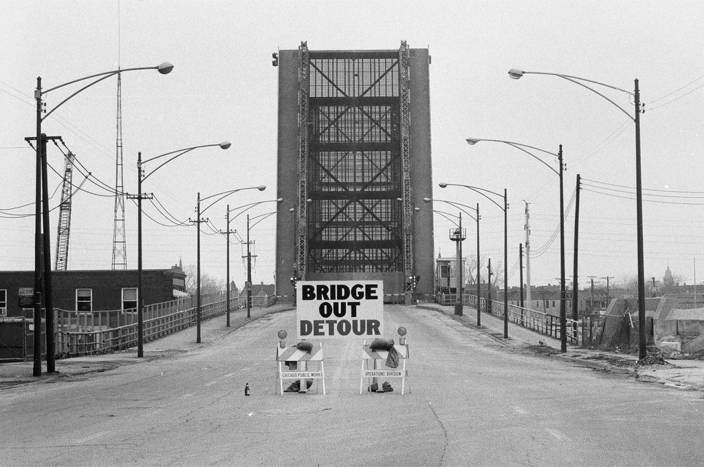 Bridge over Calumet River hit by freighter - Gene Pesek for Chicago Sun-Times